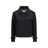 Burberry Black Cotton Trench Coat - 6