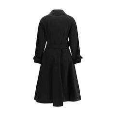 Burberry Black Cotton Trench Coat - 6