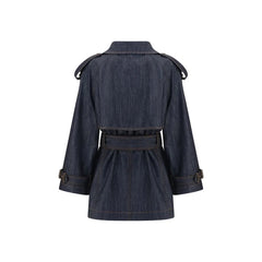 Burberry معطف قطني أزرق - 6