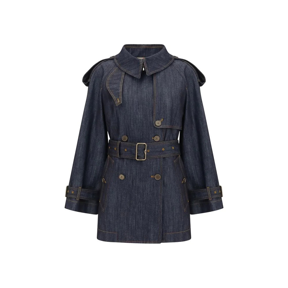 Burberry Blue Cotton Coat