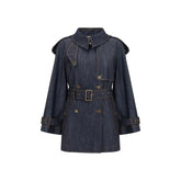 Burberry Blue Cotton Coat