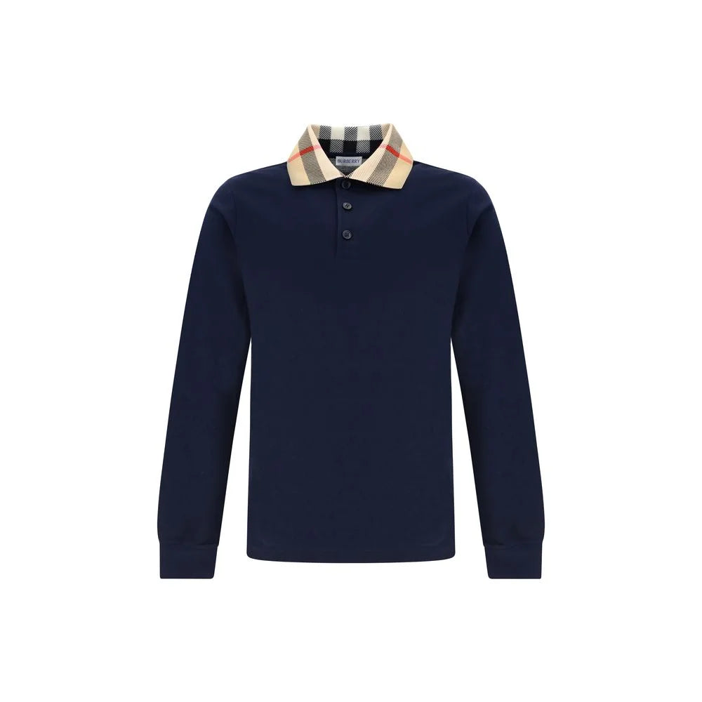 Burberry Blue Cotton Polo Shirt