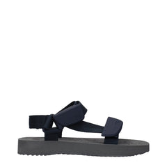Burberry Blue Fabric Flat Sandals - EU37/US7