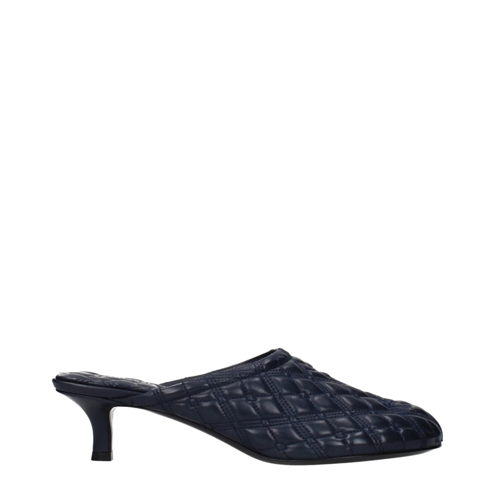 Burberry Blue Leather Slippers - EU38/US8