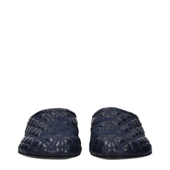 Burberry Blue Leather Slippers - EU38/US8