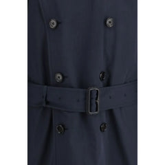 Burberry Blue Polyester Trench Coat