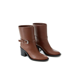 Burberry Brown Leather Boot - Boots