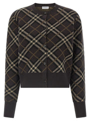 Burberry Brown Wool Cardigan - L