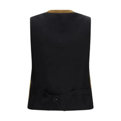 Burberry Brown Wool Oves Aries Sleveless Jacket