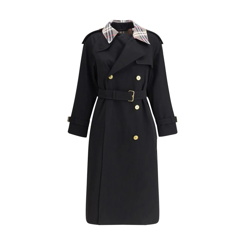 Burberry Castleford long Trench Coat with Check collar - 8 - Trench Coats