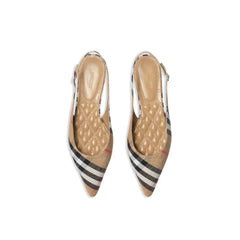 Burberry Check Birdie Slingback Ballerina Flats - EU39/US9