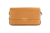 Burberry Grace Small Nutmeg Smooth Leather Flap Crossbody Clutch Handbag Purse - Cross Body Bags