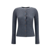 Burberry Gray Cashmere Cardigan - L