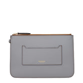 Burberry Gray Leather Clutch Bag