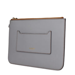 Burberry Gray Leather Clutch Bag