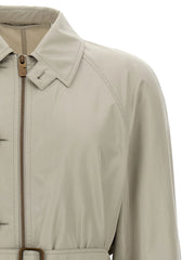 Burberry Gray Satin Coat - 48 | M