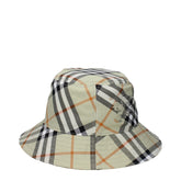 Burberry green fabric bucket hat featuring a structured brim and tonal stitching in a refined, minimalist aesthetic.
