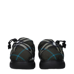 Burberry Green Fabric Slip-On Loafers