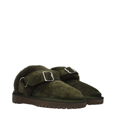 Burberry Green Leather Slippers