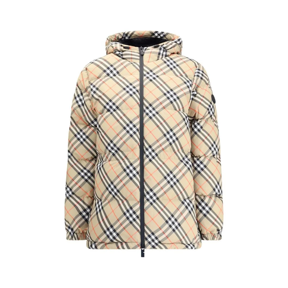 Burberry Hooded Check Down Jacket - Puffer Jackets
