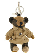 Burberry multicolor cashmere keychain featuring a miniature teddy bear design in iconic heritage check pattern.