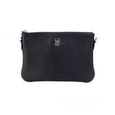 Burberry Peyton Monogram Black Leather Pouch Crossbody Bag Purse