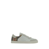 Burberry White Calf Leather Bos Taurus Low Top Sneakers - EU39/US6