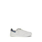 Burberry White Calf Leather Bos Taurus Low Top Sneakers - EU45/US12
