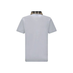 Burberry White Cotton Polo Shirt