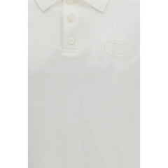Chemise polo en coton blanc Burberry
