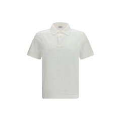 Chemise polo en coton blanc Burberry