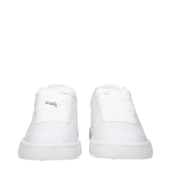 Burberry White Leather Low Tops