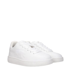 Burberry White Leather Low Tops