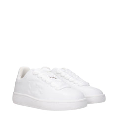 Burberry White Leather Low Tops