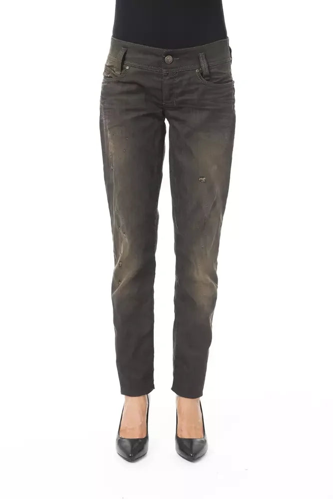 BYBLOS Black Cotton Women’s Regular Jeans - Jeans