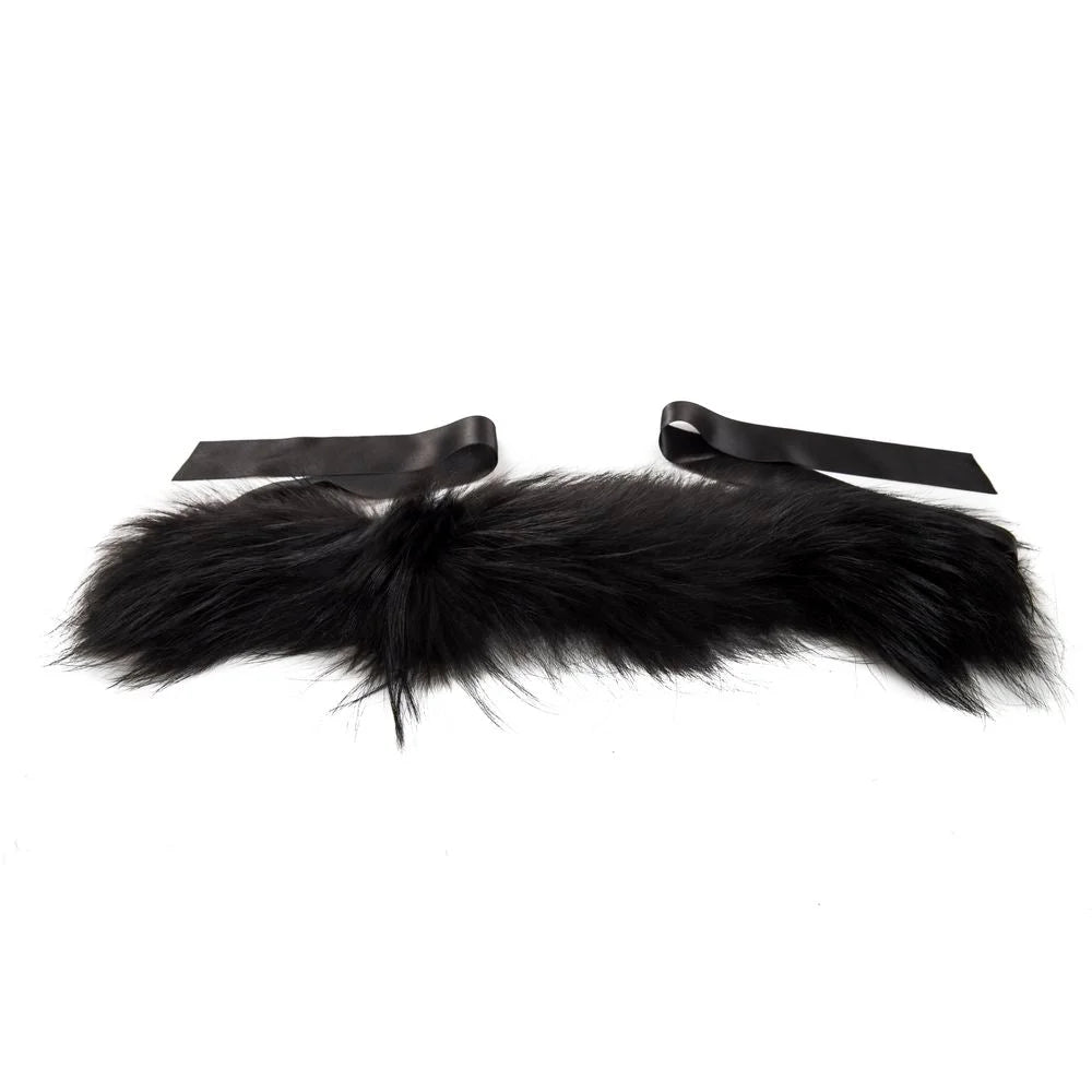 BYBLOS Black Raccoon Fur Women Neck Warmer - Scarves & Shawls