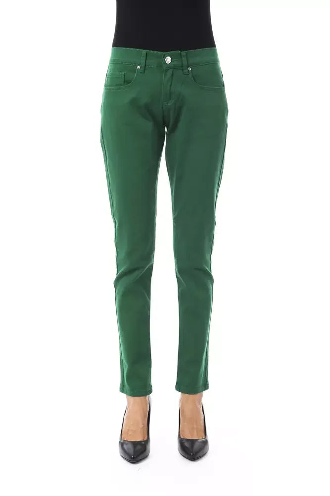 BYBLOS Green Cotton Women Pants - Trousers