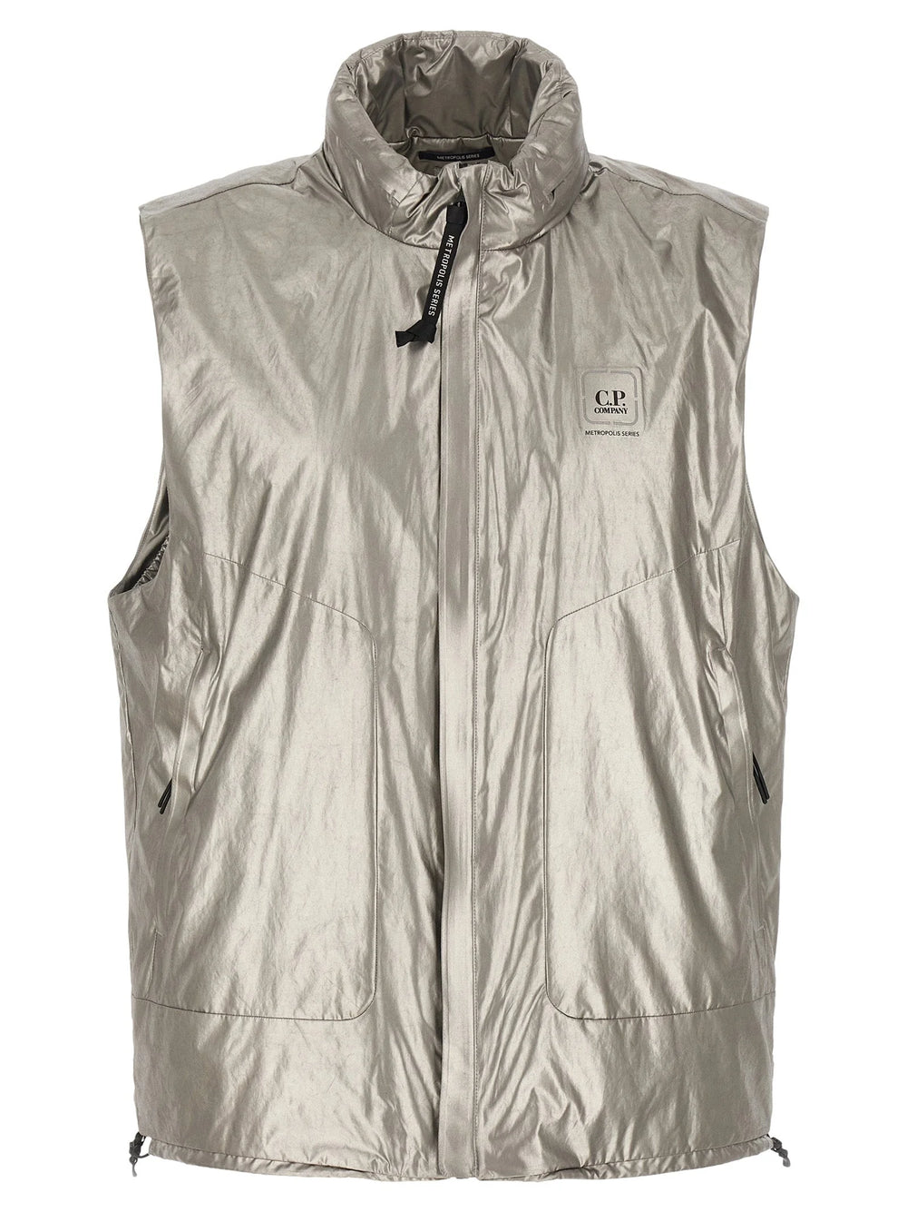 C.P. Company Silver Polyester Sleeveless Jacket - XL