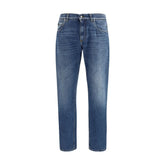 Dolce & Gabbana Blue Cotton Straight-Leg Jeans