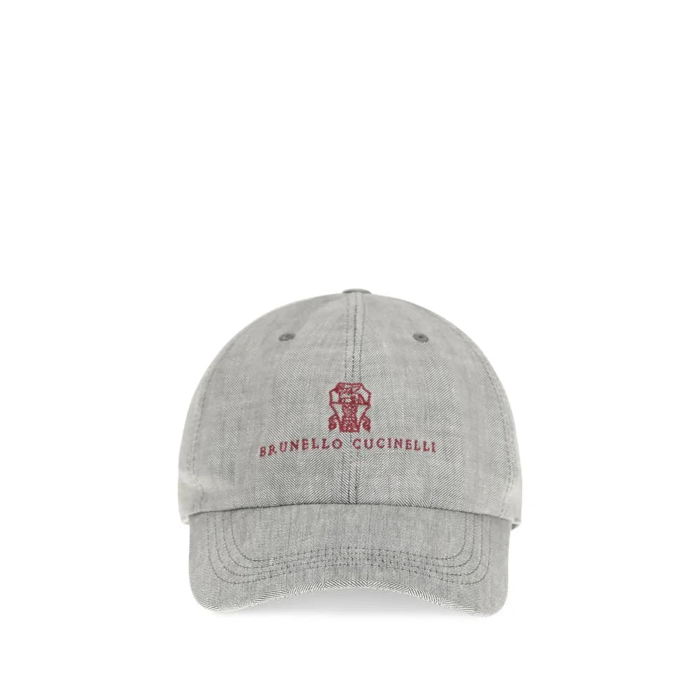 Brunello Cucinelli Gray Linen Cap (Baseball Hat) - M