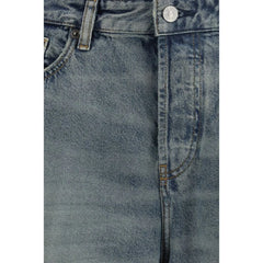 Diesel Blue Cotton Relaxed Fit Jeans