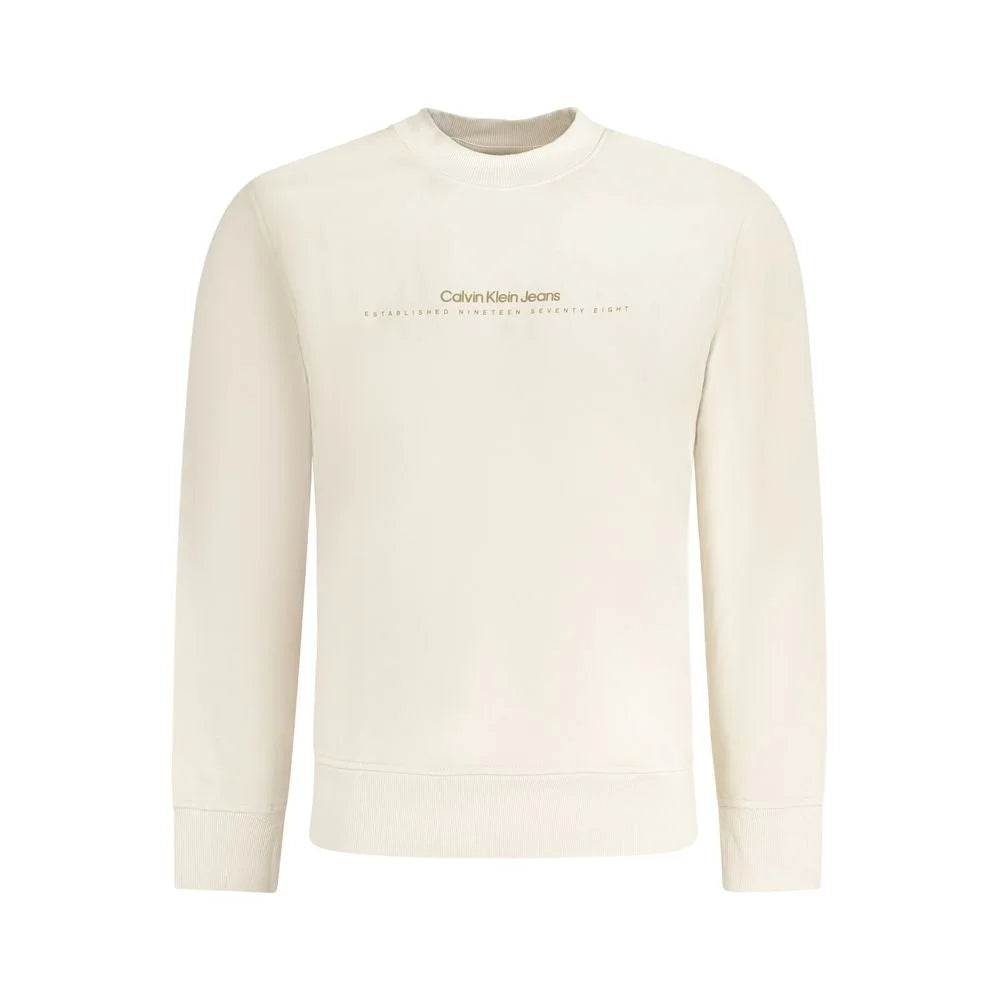 Calvin Klein Beige Cotton Men Sweater - Sweatshirts