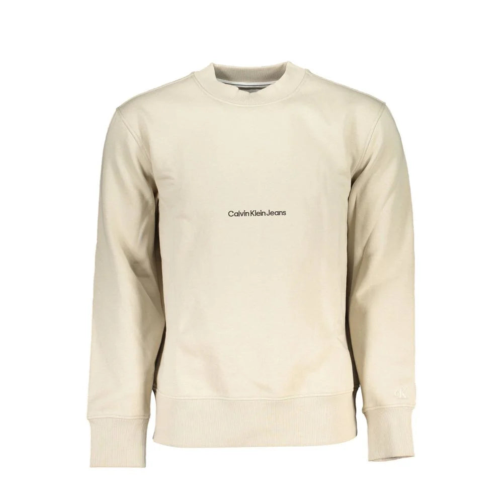 Calvin Klein Beige Cotton Men Sweater - XXL - Sweatshirts