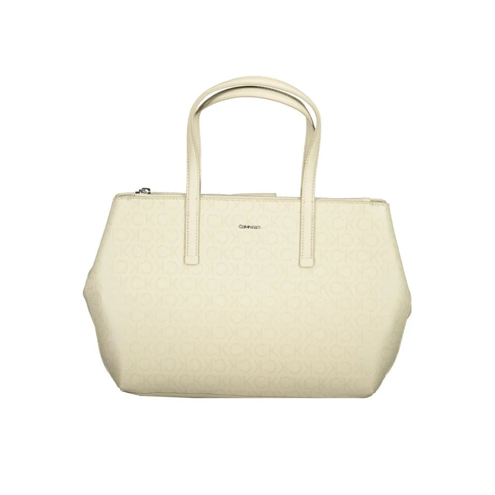 Calvin Klein Beige Polyester Handbag - Shopper Bags