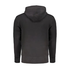 Calvin Klein Black Cotton Men Sweater with Hood and Central Pockets - XL - Hoodies