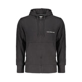 Calvin Klein Black Cotton Men Sweater with Hood and Central Pockets - XL - Hoodies
