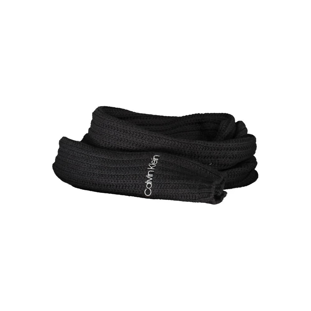 Calvin Klein Black Cotton Scarf - Scarves & Shawls