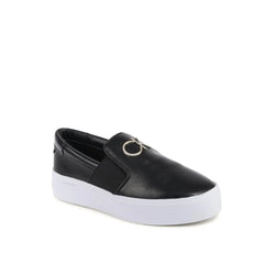 Calvin Klein Black Leather Platform Sneakers - EU40/US10 - Sneakers