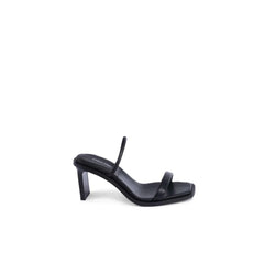 Calvin Klein Black Leather Stiletto Heel Sandals - EU40/US10
