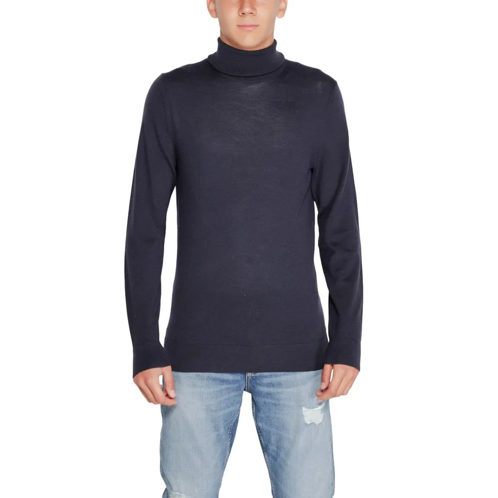 Calvin Klein Blue Wool Turtleneck